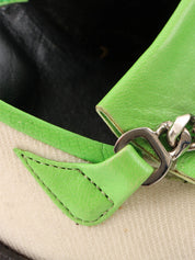 Check pattern logo plate pumps in green/white/navy