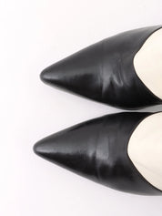 Two-tone Crocodile Embossed CC Mark Zip-Up Booties Black/White