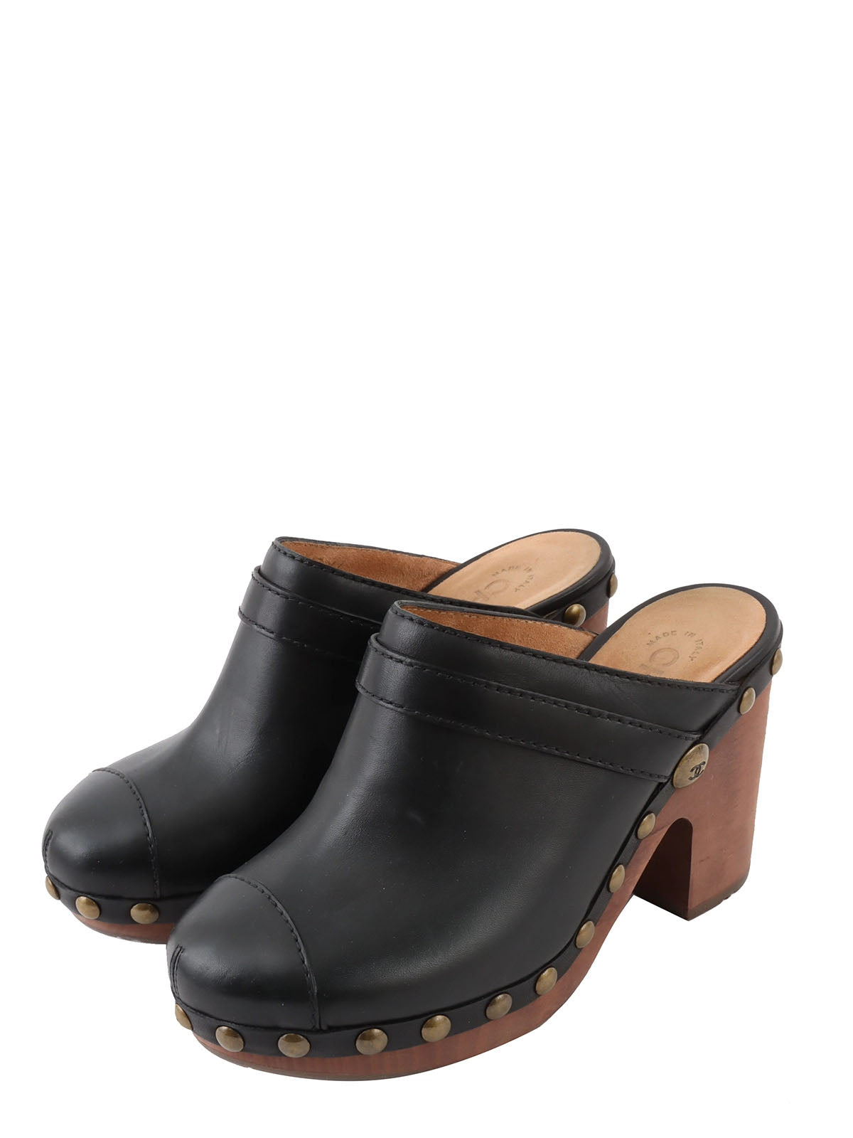 CC Mark Studded Clog Sandals Black