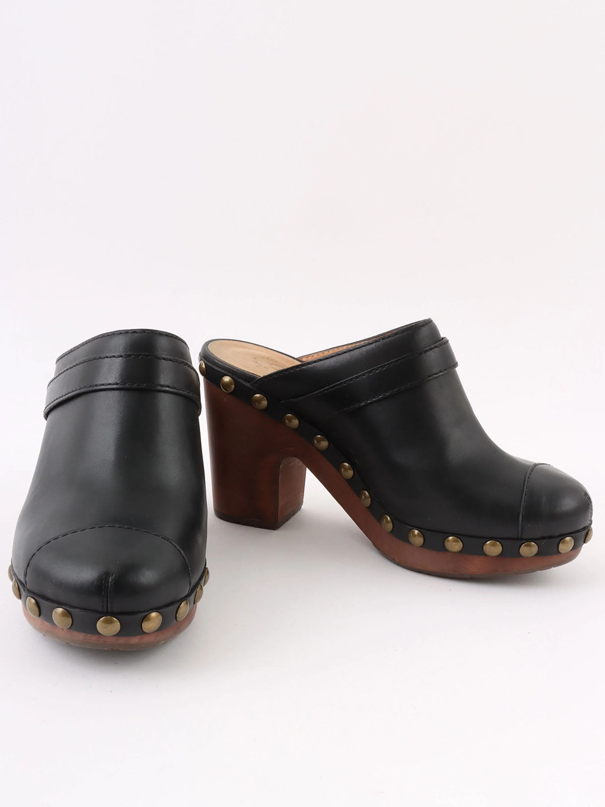 CC Mark Studded Clog Sandals Black