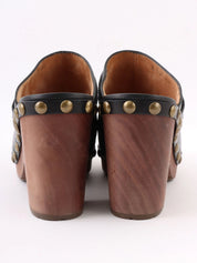 CC Mark Studded Clog Sandals Black