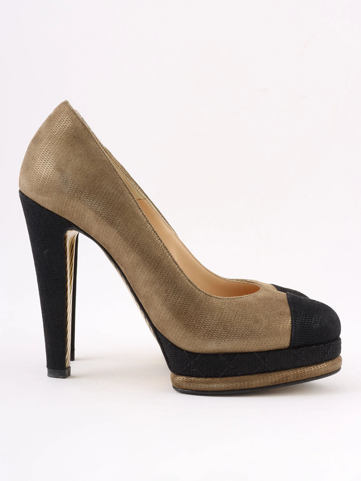 Two-tone CC Mark Stitch Pumps in Bronze/Black