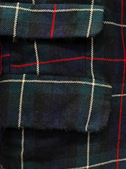Wool check pattern jacket in green, navy, and multicolor