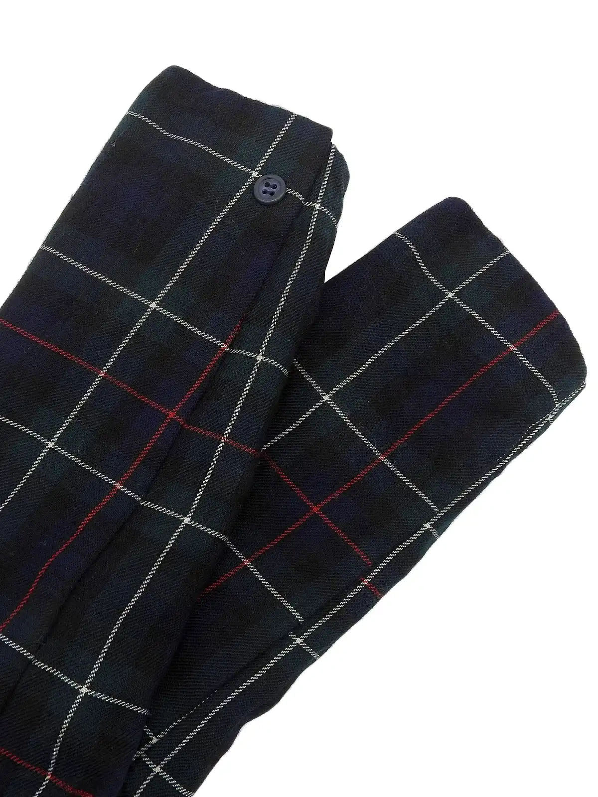 Wool check pattern jacket in green, navy, and multicolor