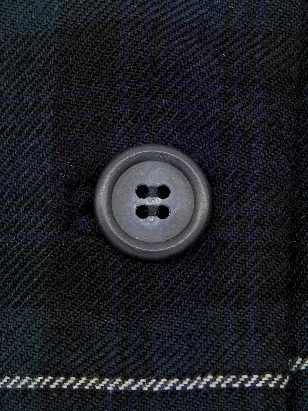 Wool check pattern jacket in green, navy, and multicolor