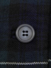 Wool check pattern jacket in green, navy, and multicolor