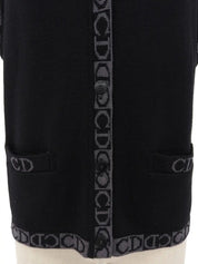 Logo Pattern Knit Vest in Black