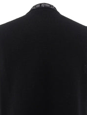 Logo Pattern Knit Vest in Black