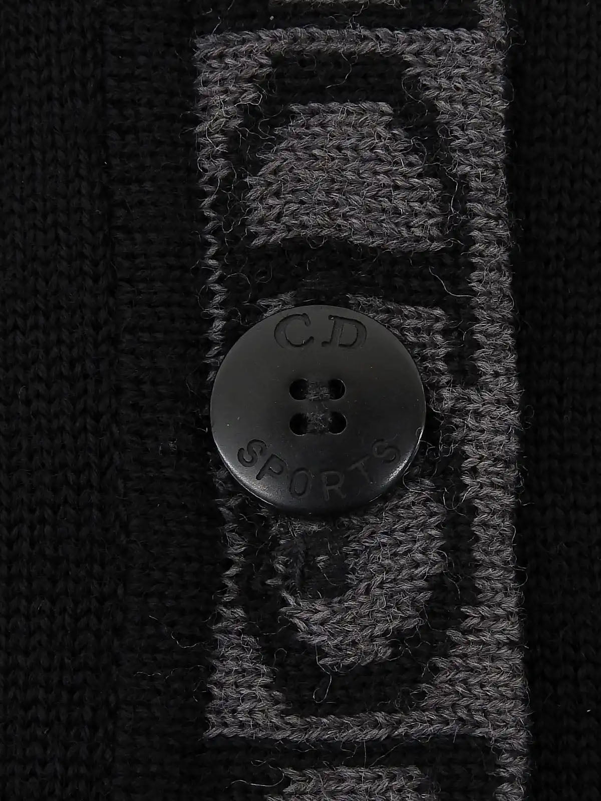 Logo Pattern Knit Vest in Black