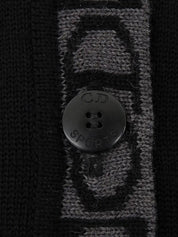 Logo Pattern Knit Vest in Black