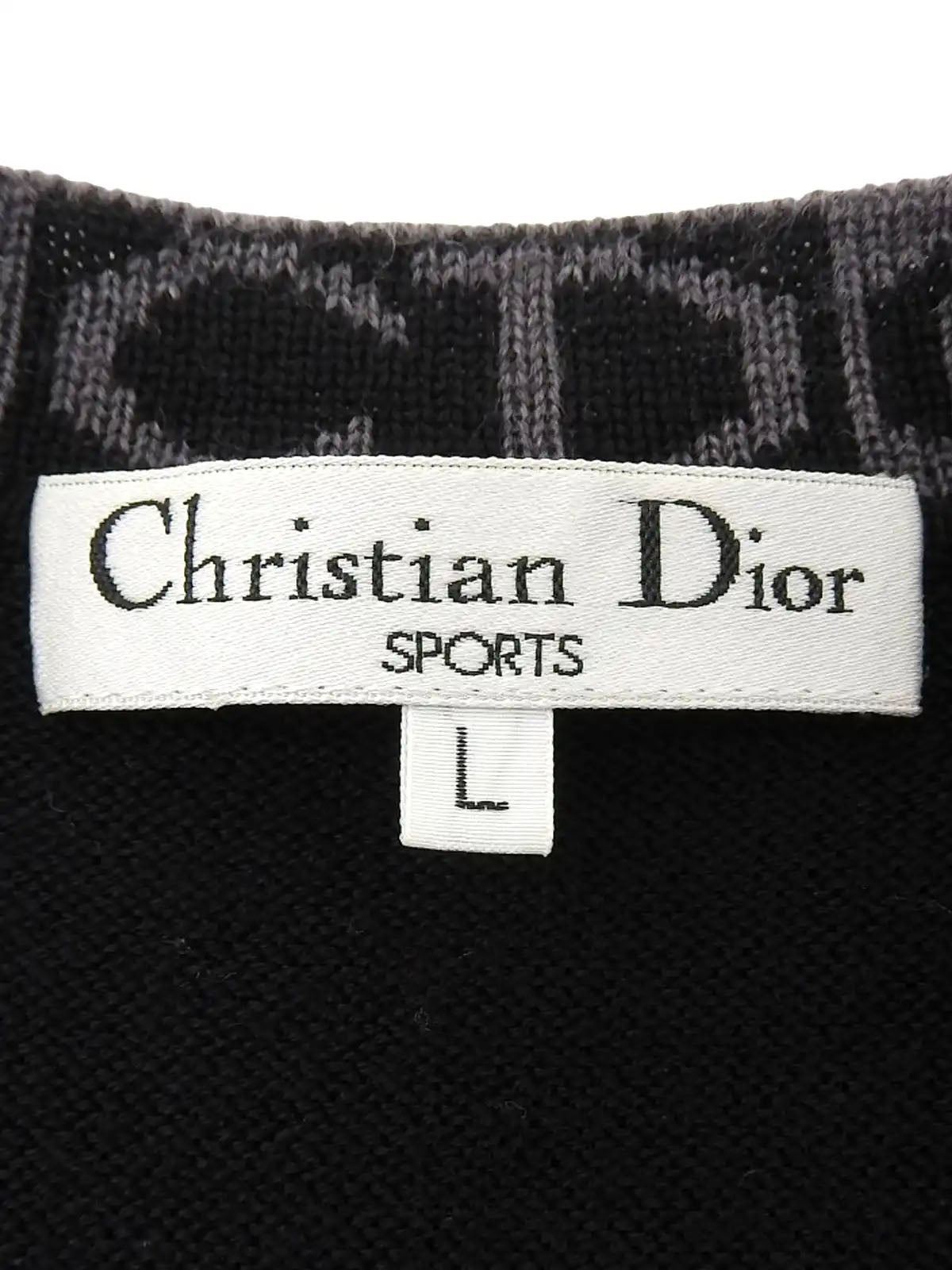 Logo Pattern Knit Vest in Black