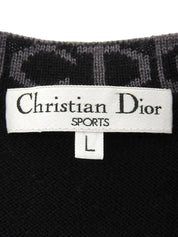 Logo Pattern Knit Vest in Black