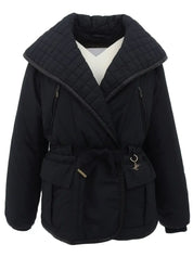 Monogram Embroidered Coat in Black