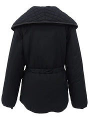 Monogram Embroidered Coat in Black