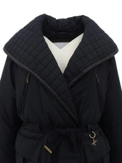 Monogram Embroidered Coat in Black