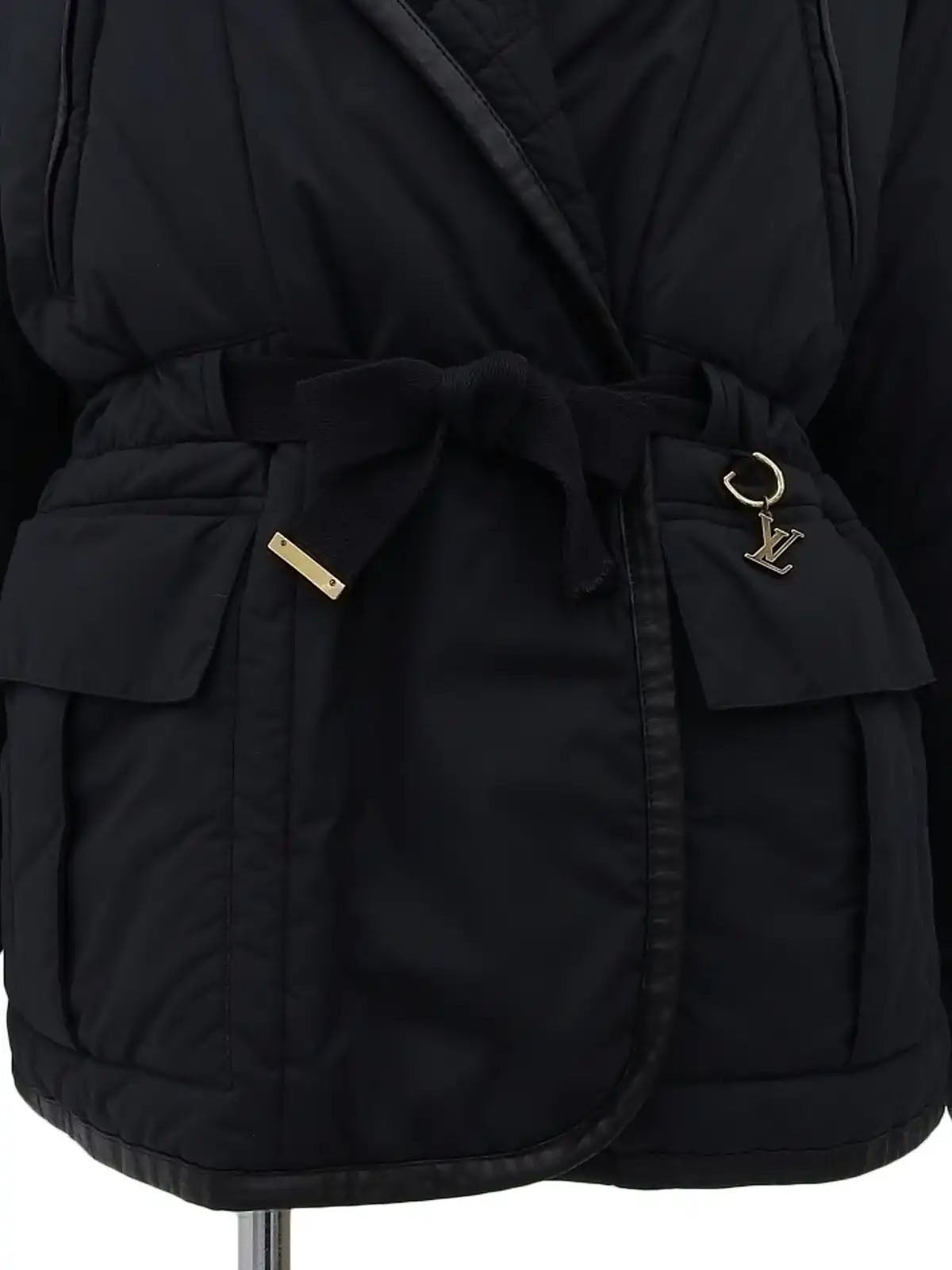 Monogram Embroidered Coat in Black