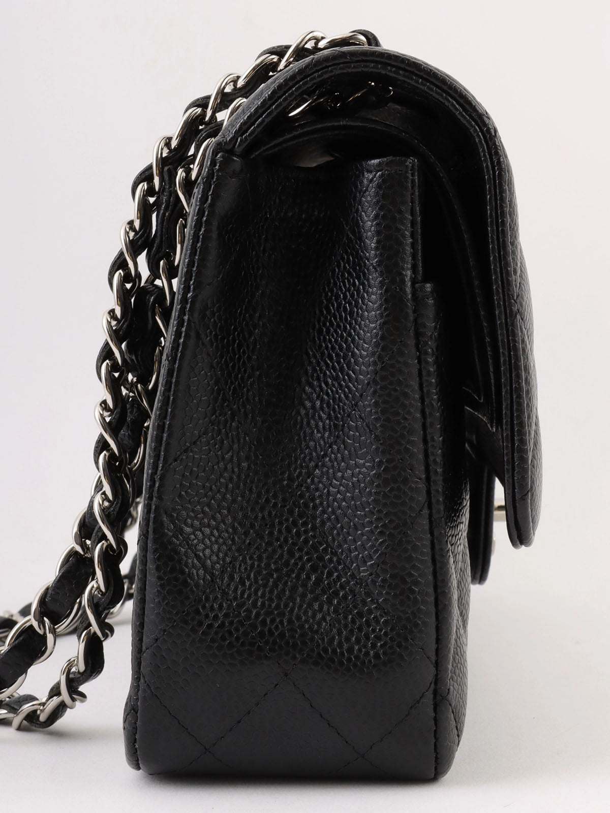 2005 Caviar Skin 经典翻盖链条包 25厘米 黑色