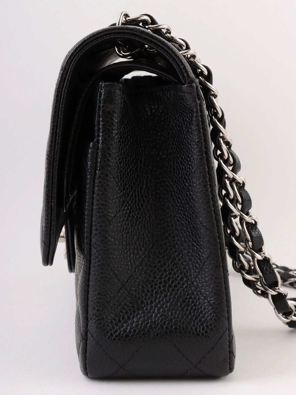 2005 Caviar Skin 经典翻盖链条包 25厘米 黑色