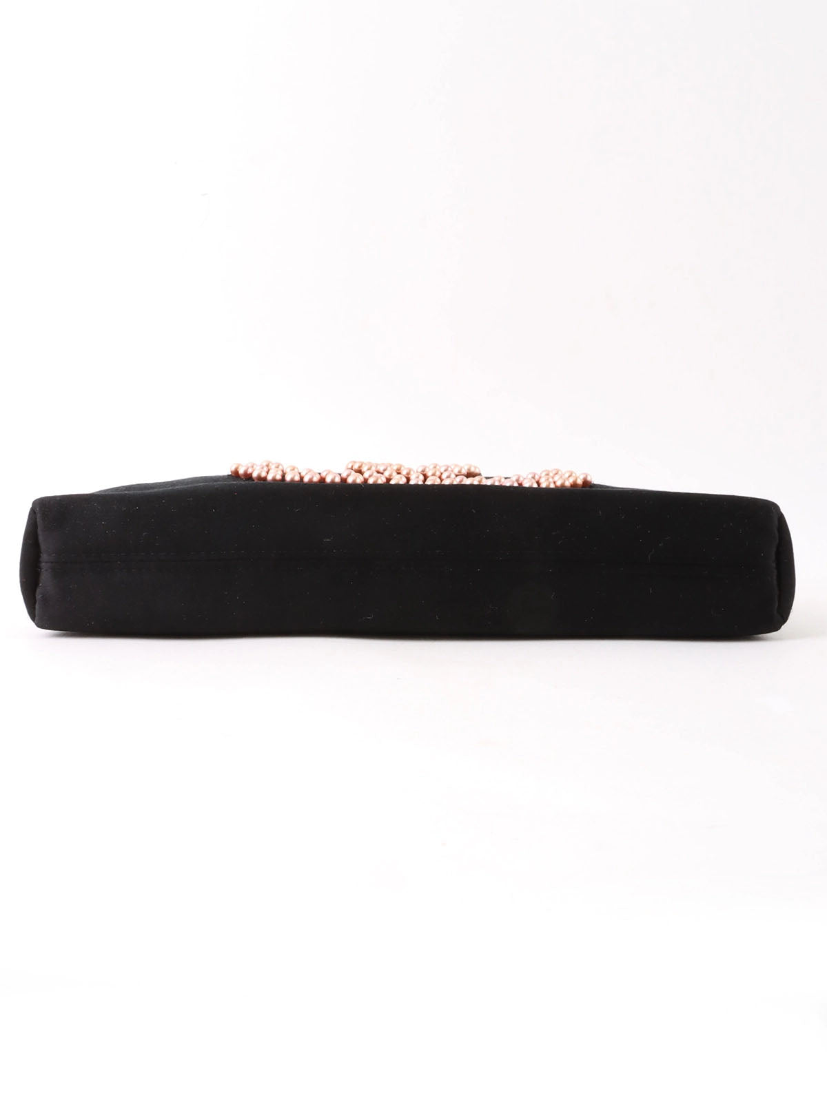 2004 Silk Satin Pearl CC Mark Chain Shoulder Bag Black