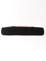 2004 Silk Satin Pearl CC Mark Chain Shoulder Bag Black