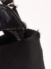 2004 Silk Satin Pearl CC Mark Chain Shoulder Bag Black
