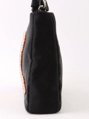 2004 Silk Satin Pearl CC Mark Chain Shoulder Bag Black