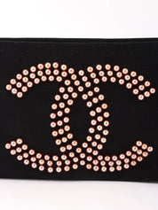 2004 Silk Satin Pearl CC Mark Chain Shoulder Bag Black