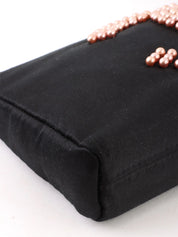 2004 Silk Satin Pearl CC Mark Chain Shoulder Bag Black
