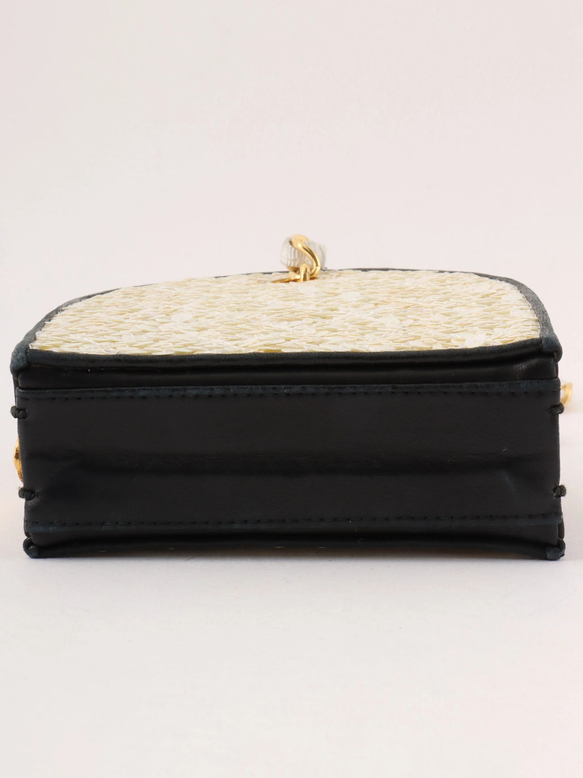 1990s Sequin CC Mark Clasp Chain Shoulder Bag Aurora