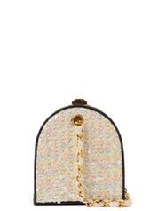 1990s Sequin CC Mark Clasp Chain Shoulder Bag Aurora