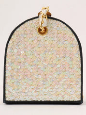 1990s Sequin CC Mark Clasp Chain Shoulder Bag Aurora