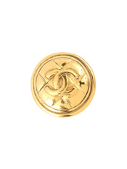 圆形绗缝 CC 标记金色胸针