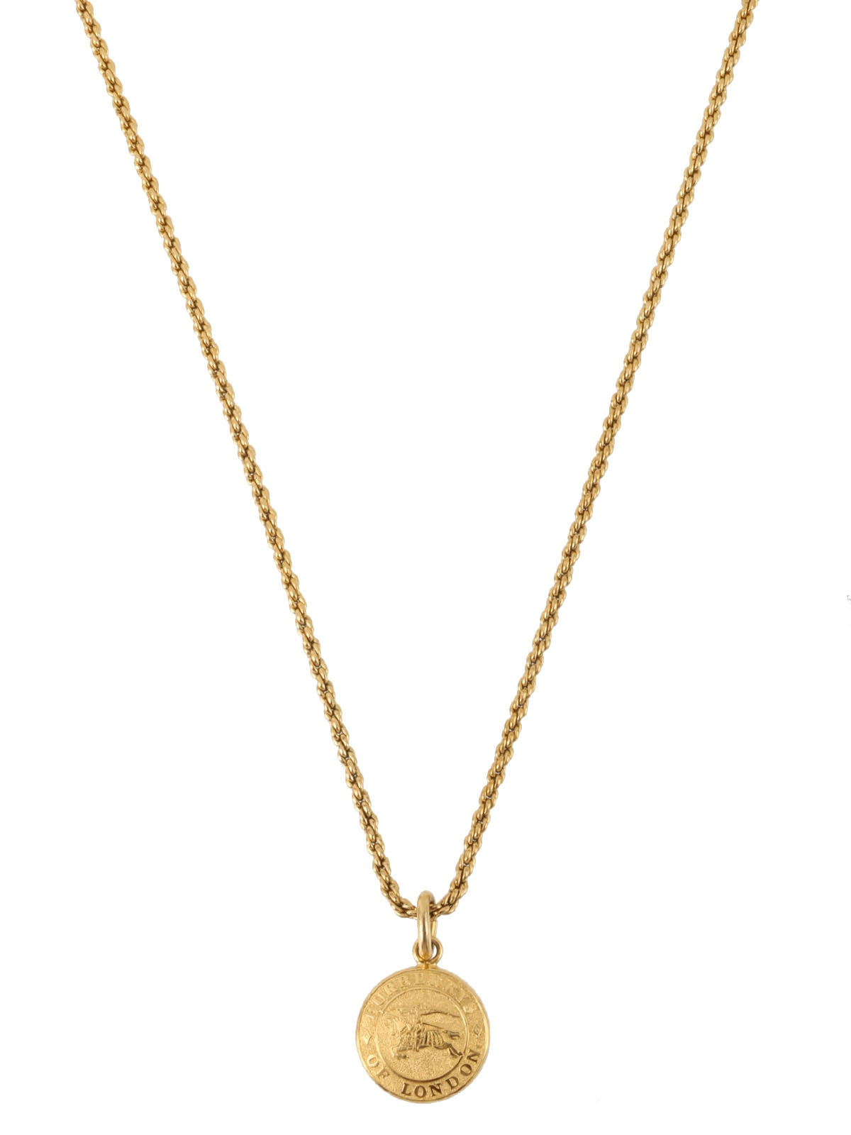 金色圆形徽标牌项链