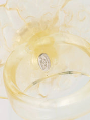 2003 年珍珠 CC 标志山茶花图案戒指(透明)