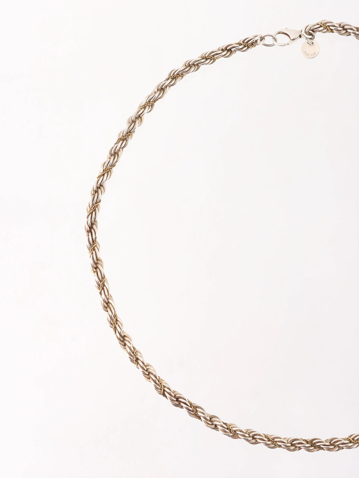 18K925 Twist Chain Necklace Silver/Gold