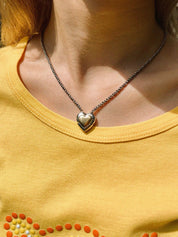 18K925 Heart Puzzle Necklace Silver/Gold