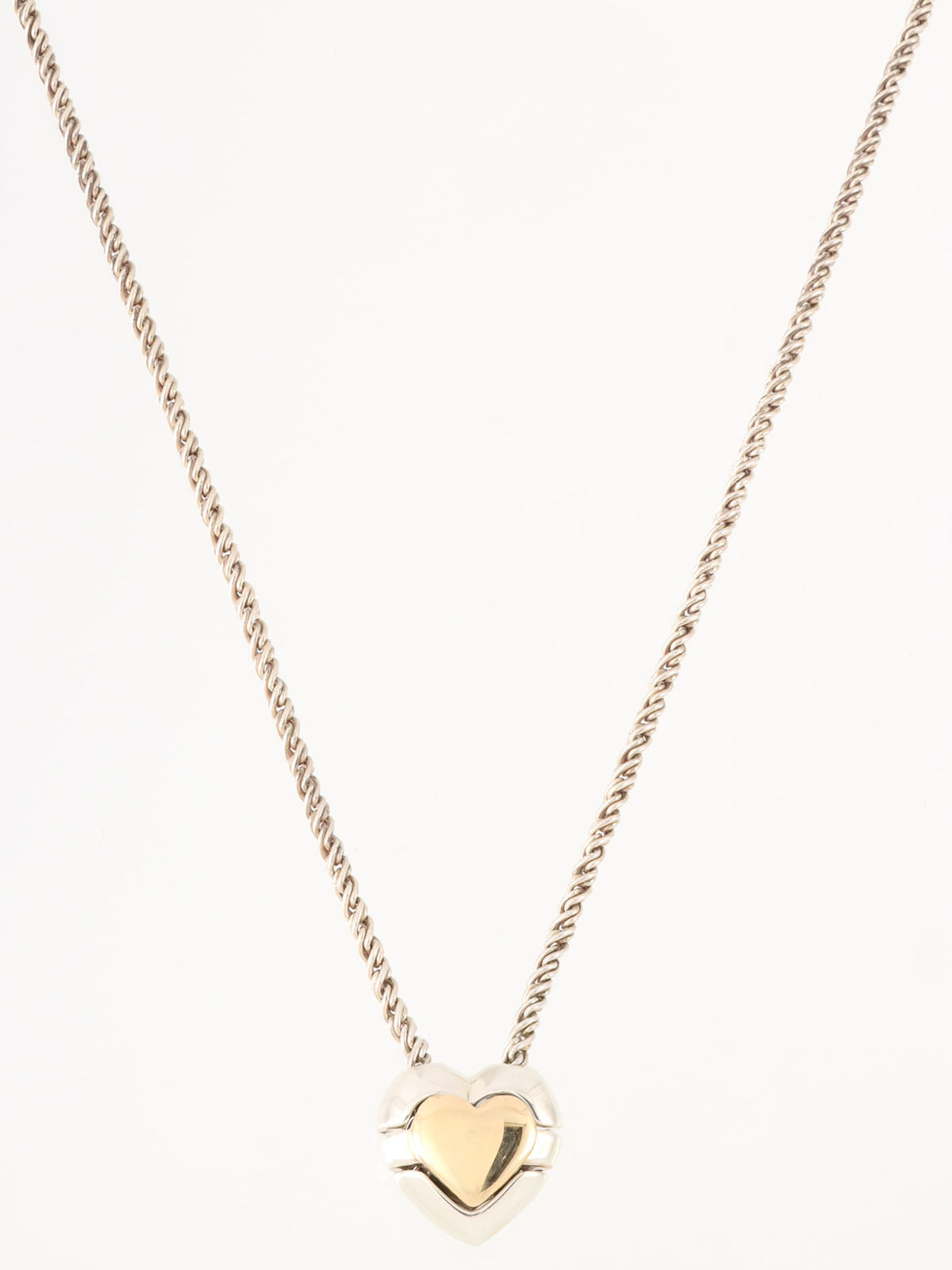 18K925 Heart Puzzle Necklace Silver/Gold