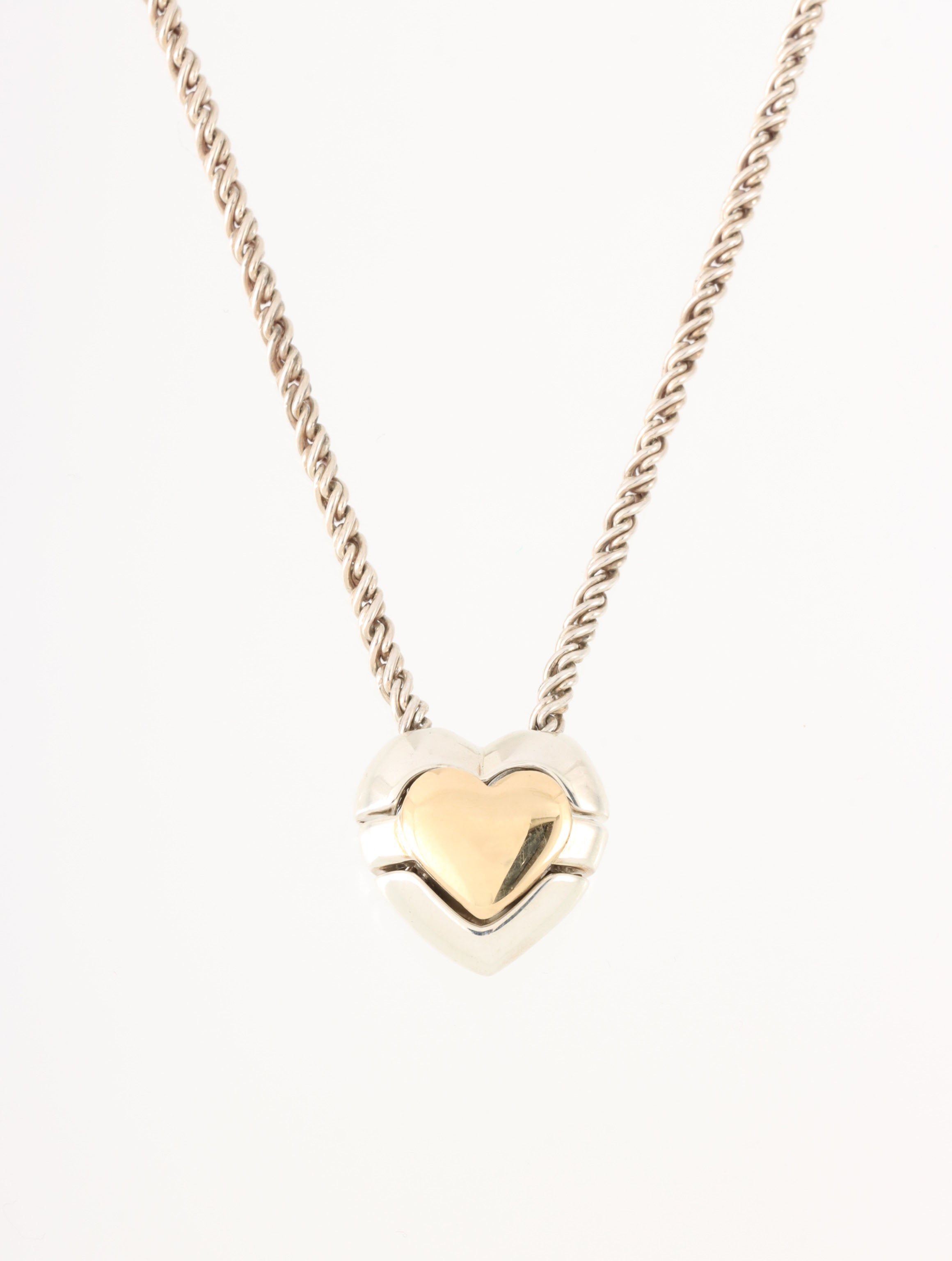 18K925 Heart Puzzle Necklace Silver/Gold