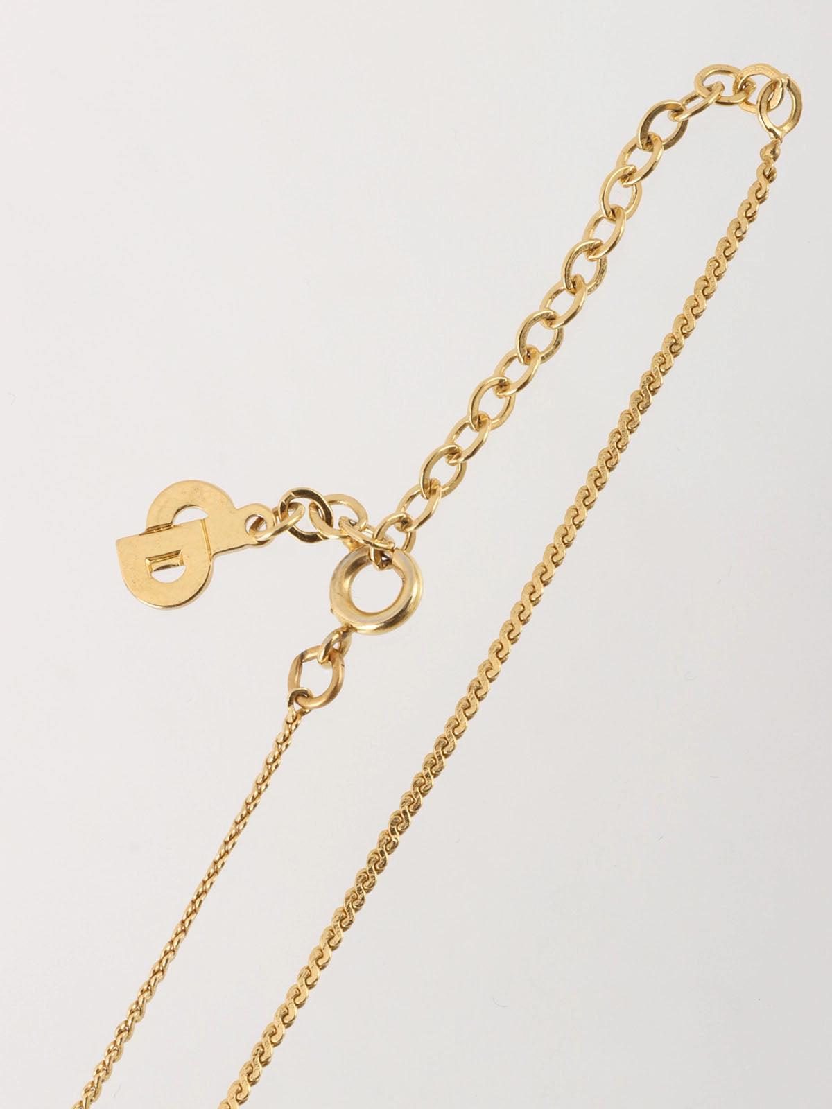 冰蓝色/金色椭圆形水钻项链