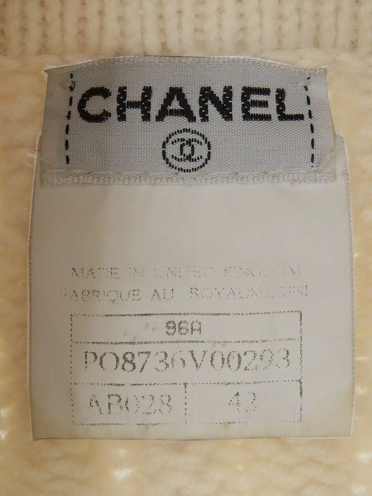 1996 羊毛 CC Mark 针织毛衣,象牙色