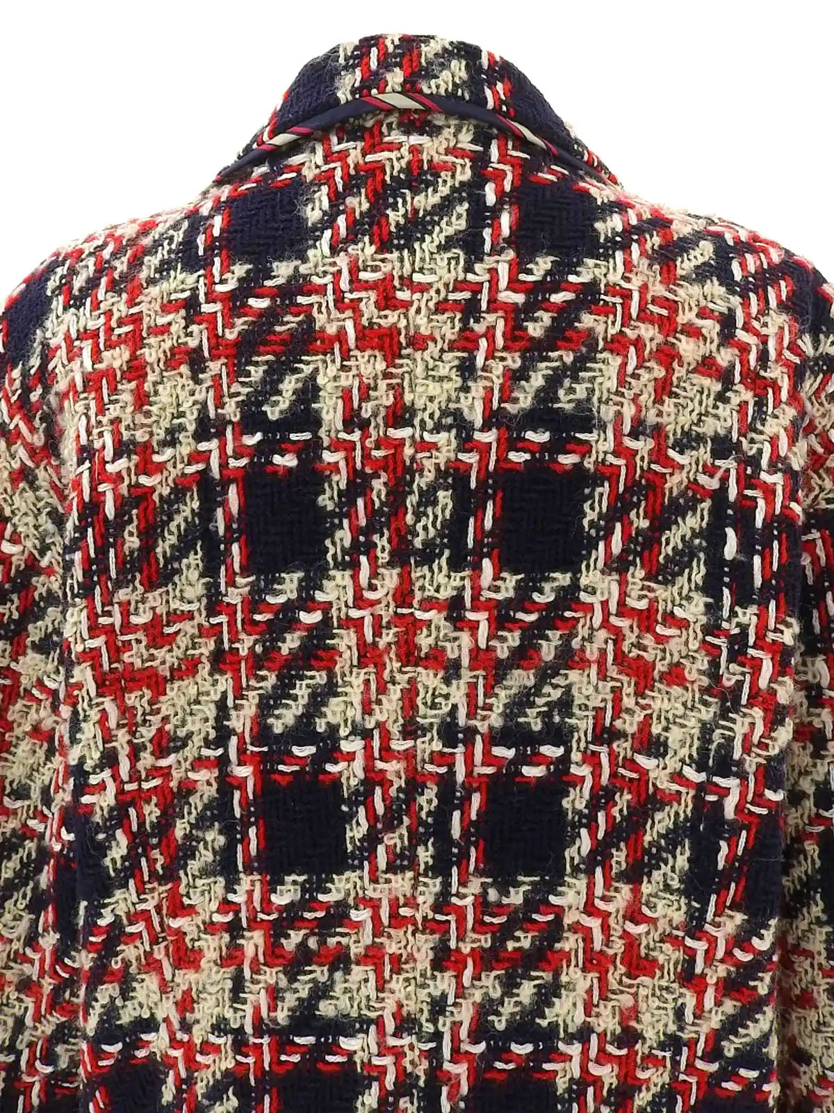 海军蓝/红色/象牙色 Tweed CC Mark 硬币纽扣夹克
