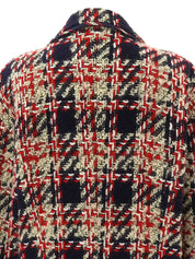 海军蓝/红色/象牙色 Tweed CC Mark 硬币纽扣夹克