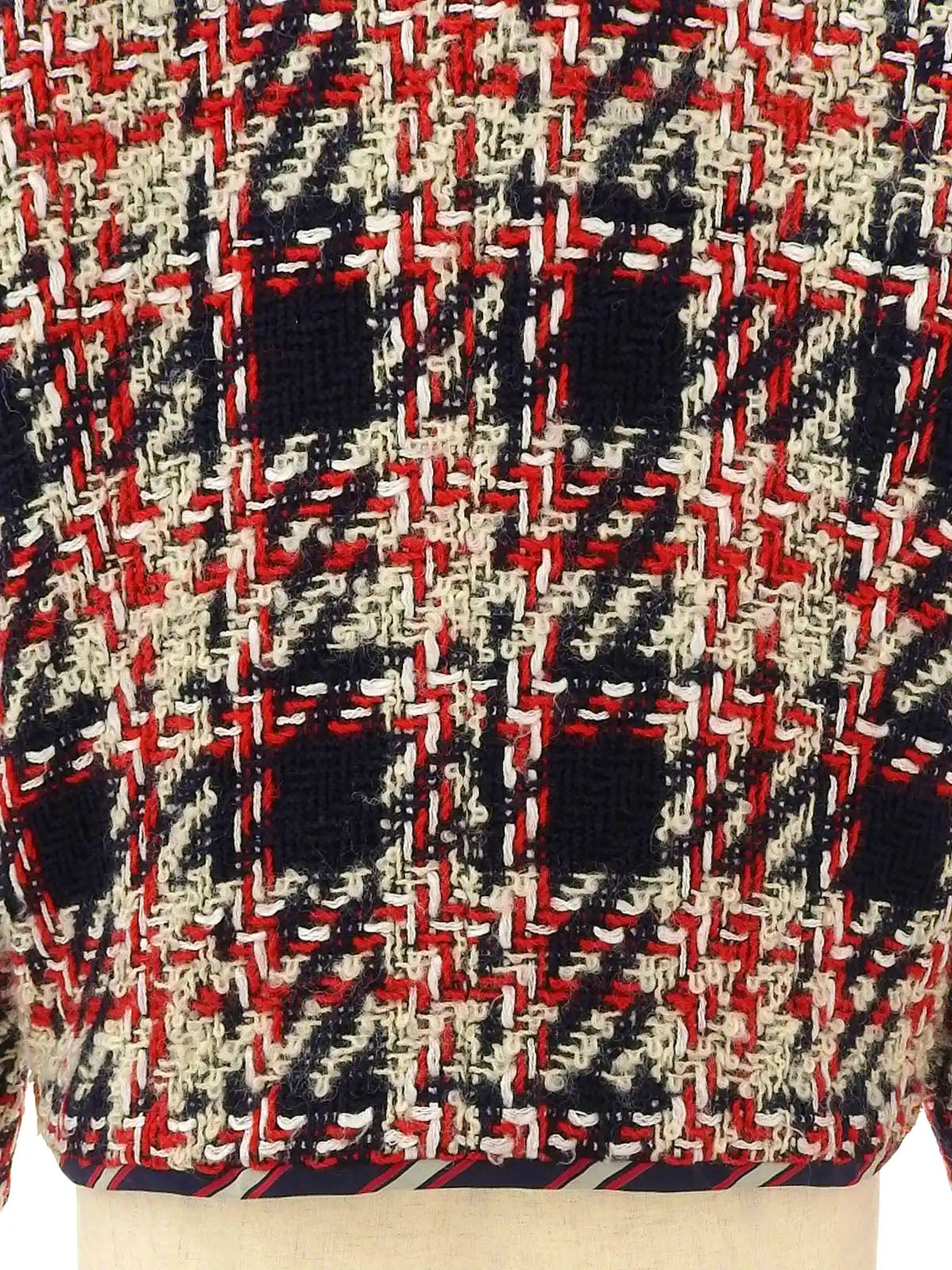 海军蓝/红色/象牙色 Tweed CC Mark 硬币纽扣夹克