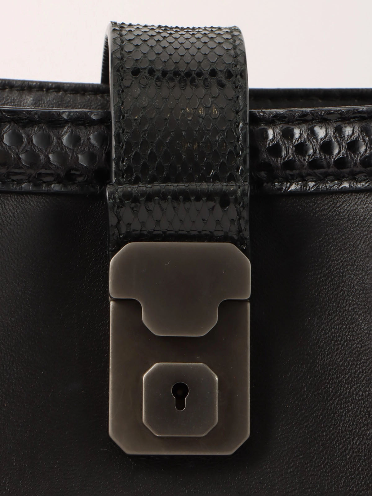 Python Intrecciato Handbag in Black