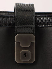 Python Intrecciato Handbag in Black