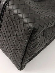 Python Intrecciato Handbag in Black