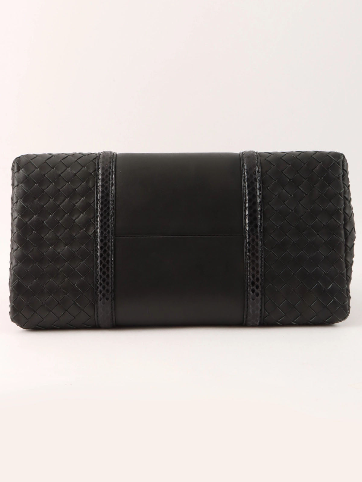 Python Intrecciato Handbag in Black