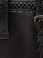 Python Intrecciato Handbag in Black