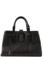 Python Intrecciato Handbag in Black