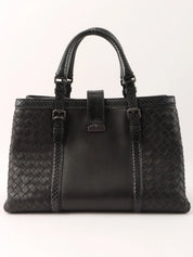 Python Intrecciato Handbag in Black